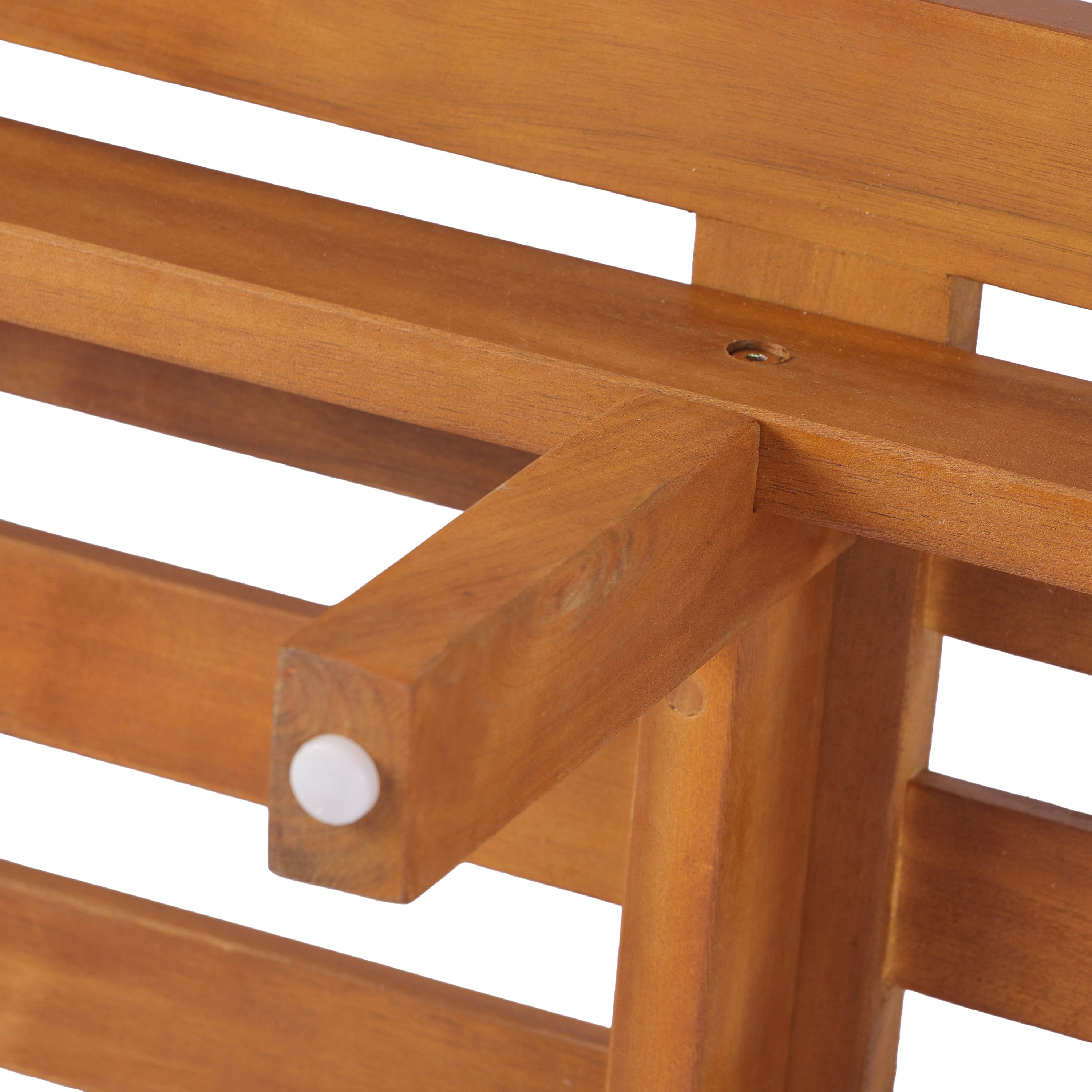 Mid-Century Modern 2-Piece Acacia Wood Outdoor Patio Set