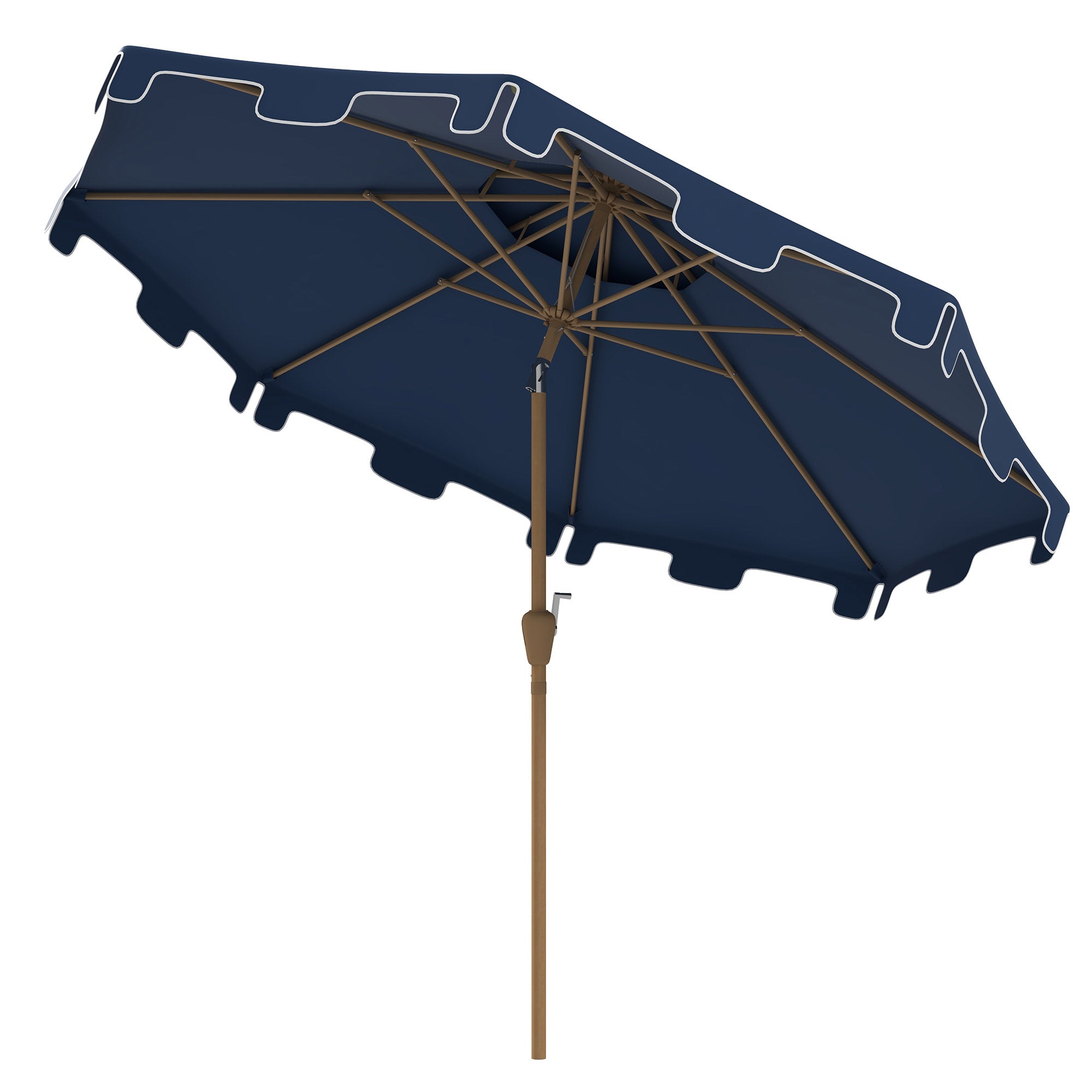 9' Double Top Ruffled Patio Umbrella with Push Button Tilt and Crank