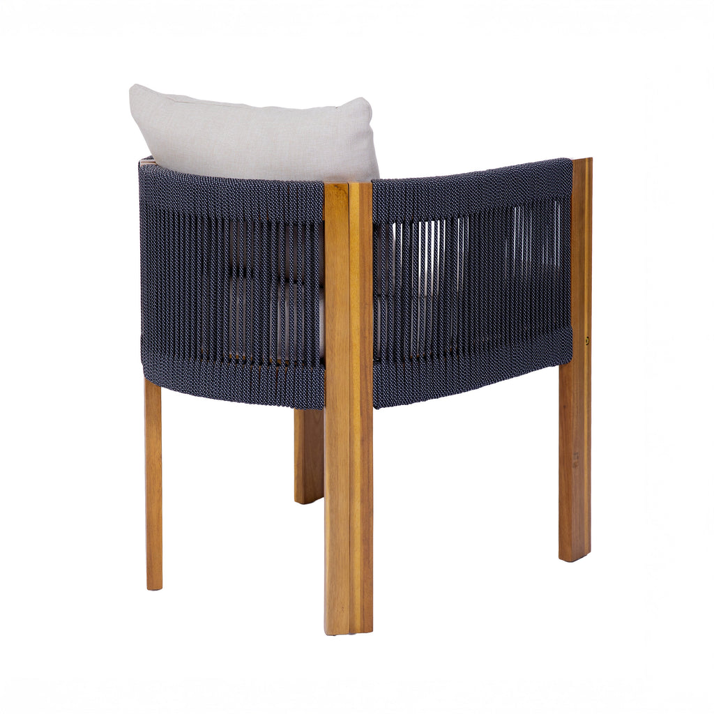 Matera Outdoor Wood & Rope Dining Chairs, Set of 2