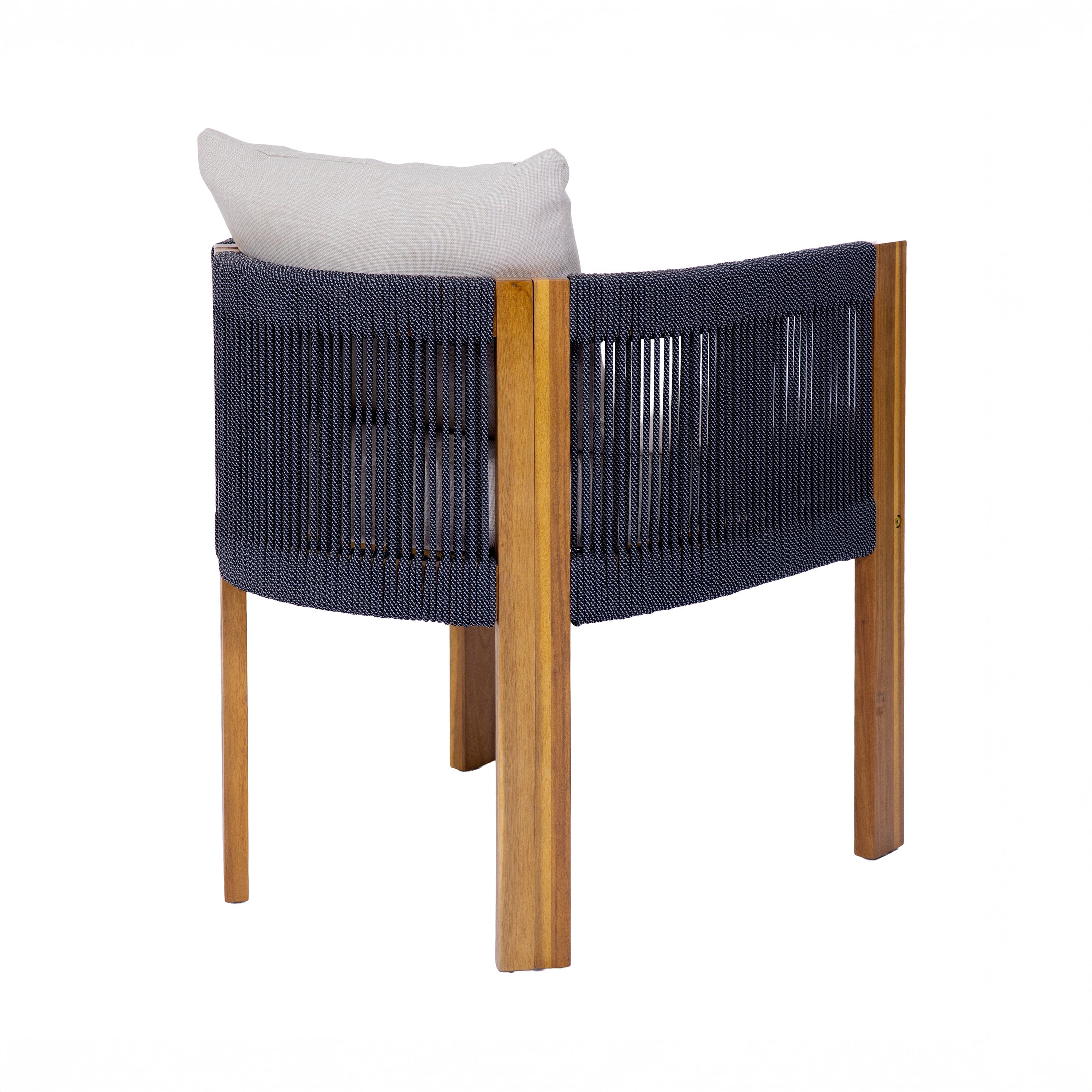 Matera Outdoor Wood & Rope Dining Chairs, Set of 2