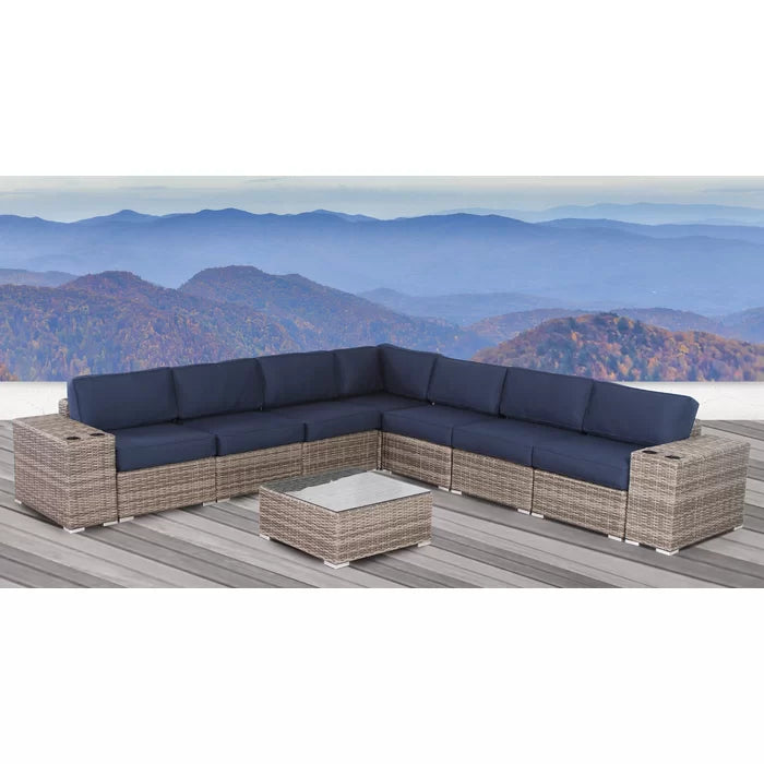 Rattan Wicker Fully Assembled 6-Person Seating Group with Premium Sunbrella Cushions