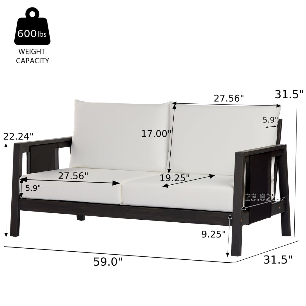 Khali 4 Piece Acacia Wood Outdoor Set