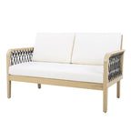 Millie Outdoor Acacia Wood Loveseat & Coffee Table Set