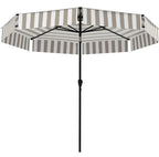 Bistro Stripe 2-Tier Vented Tiltable Patio Umbrella with Crank