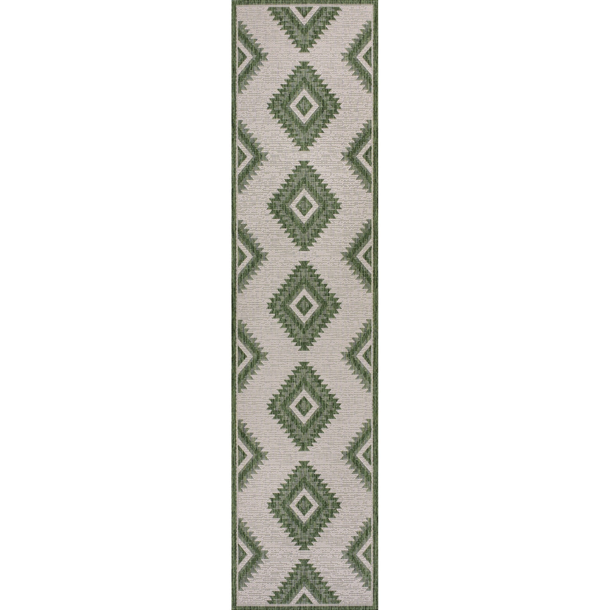 Lior Geometric Moroccan Diamond Indoor/Outdoor Runner Rug