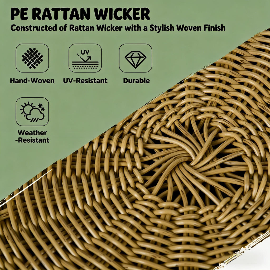 5 Piece Rattan Outdoor Conversation Set