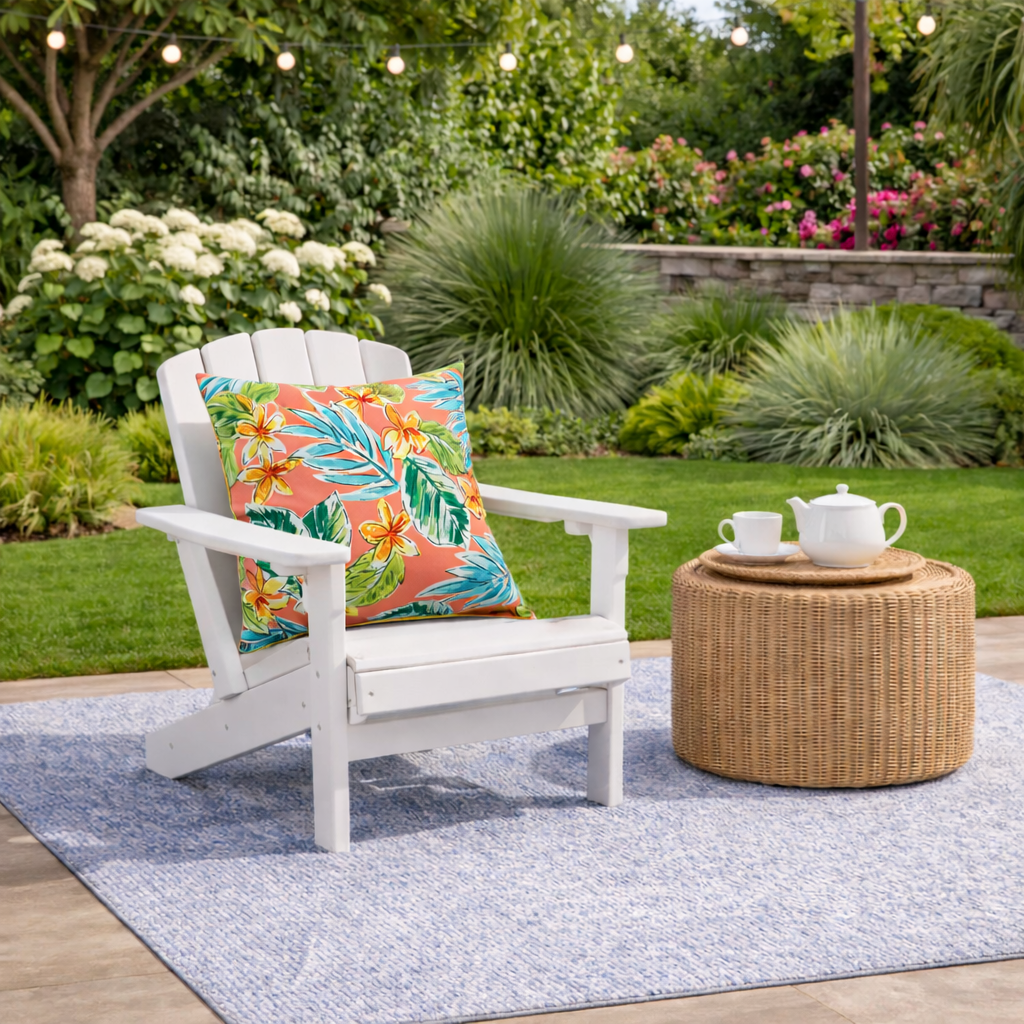 Bright Coral Pink 18x18 Waterproof & Fade-Resistant Outdoor Throw Pillows, Set of 2