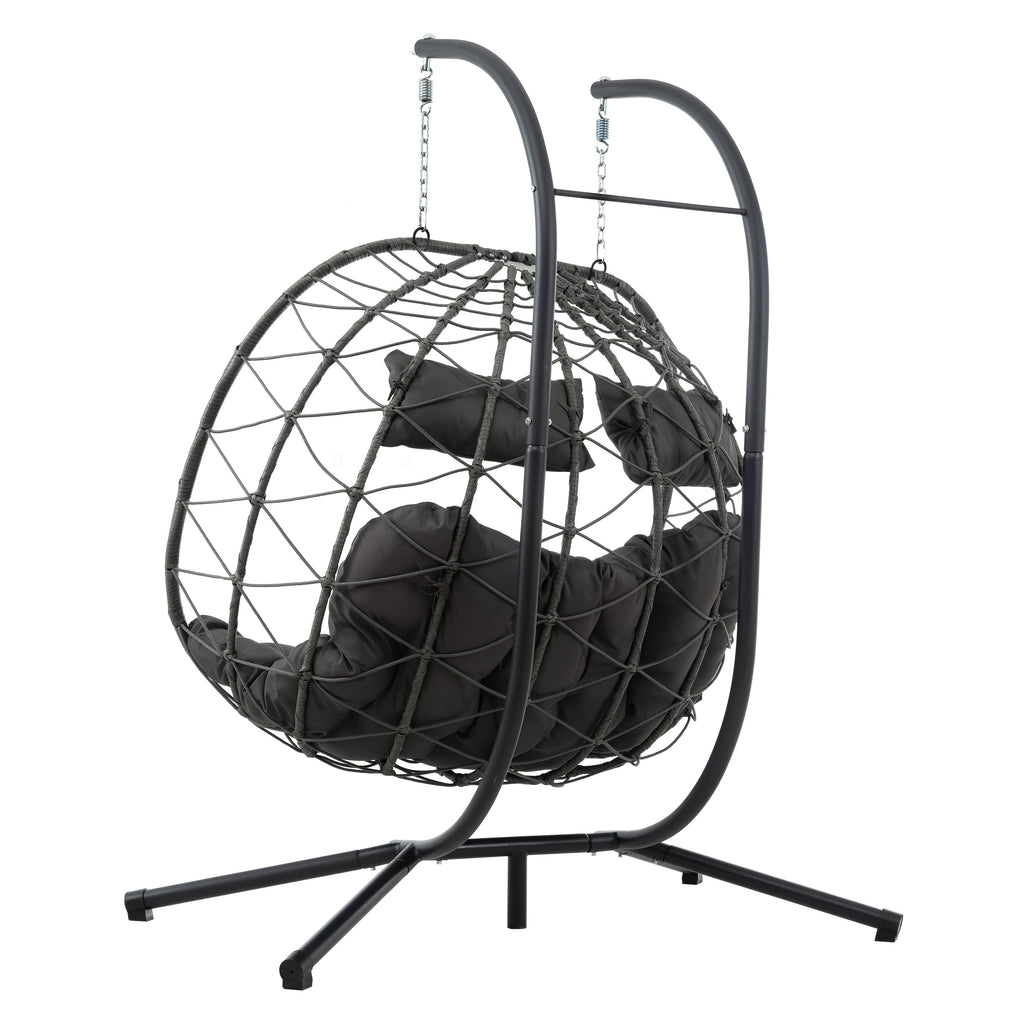 2-Person Swinging Egg Chair with Stand