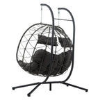 2-Person Swinging Egg Chair with Stand