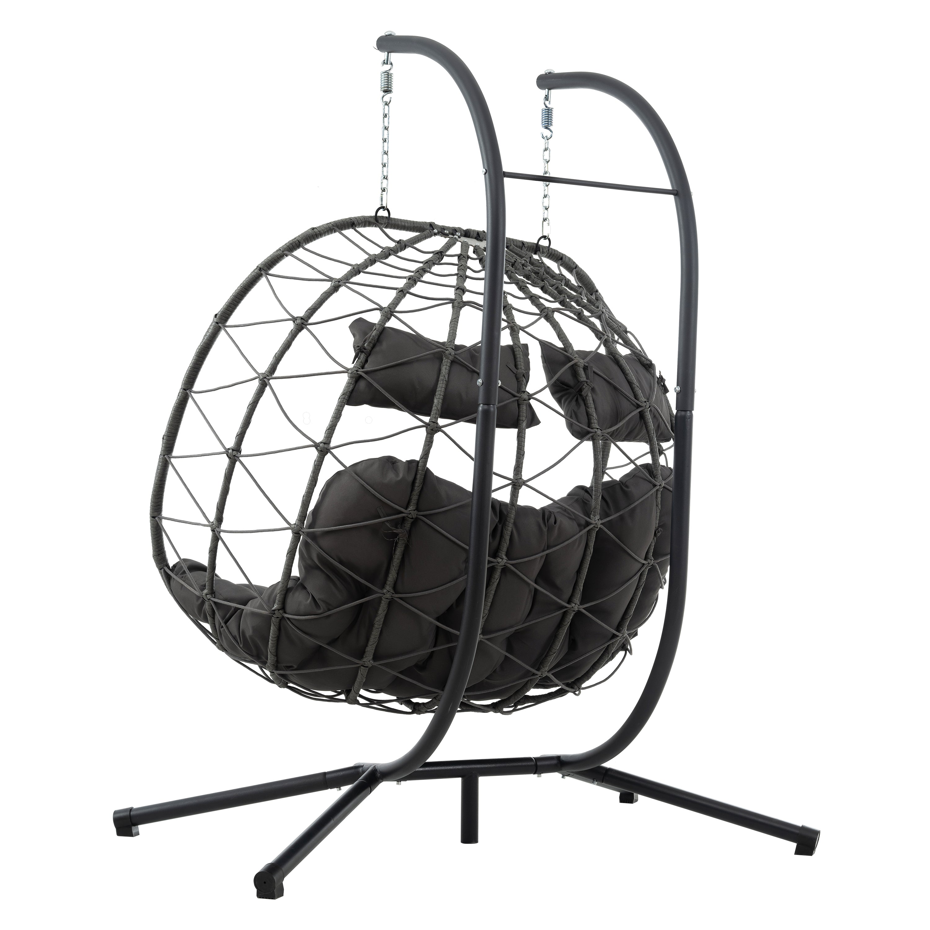 2-Person Swinging Egg Chair with Stand