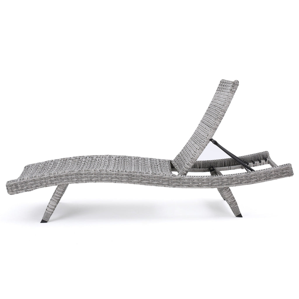 Crete Wicker Chaise Lounge, Set of 2