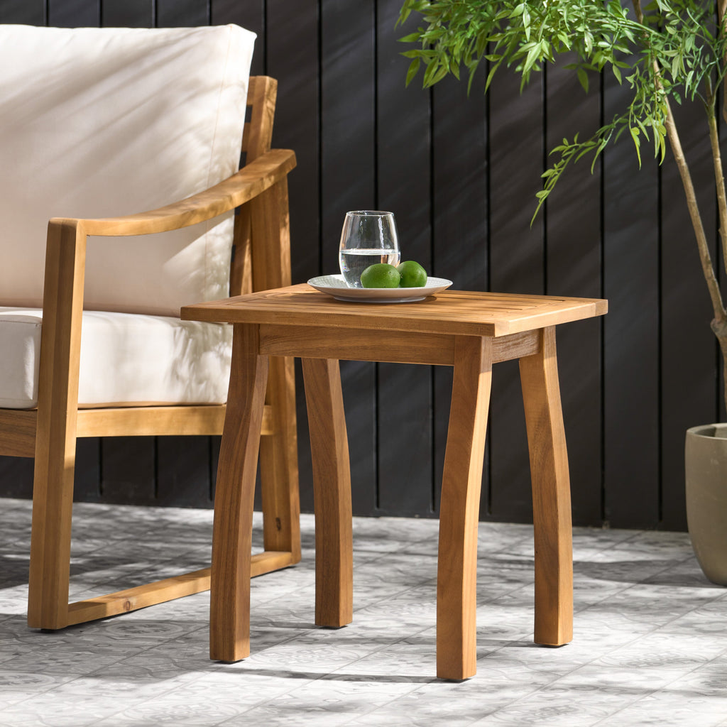 Selma Acacia Wood Outdoor Accent Side Table