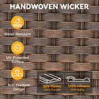 Marlowe Wicker 3 Piece Outdoor Furniture Set with Swivel Gliders
