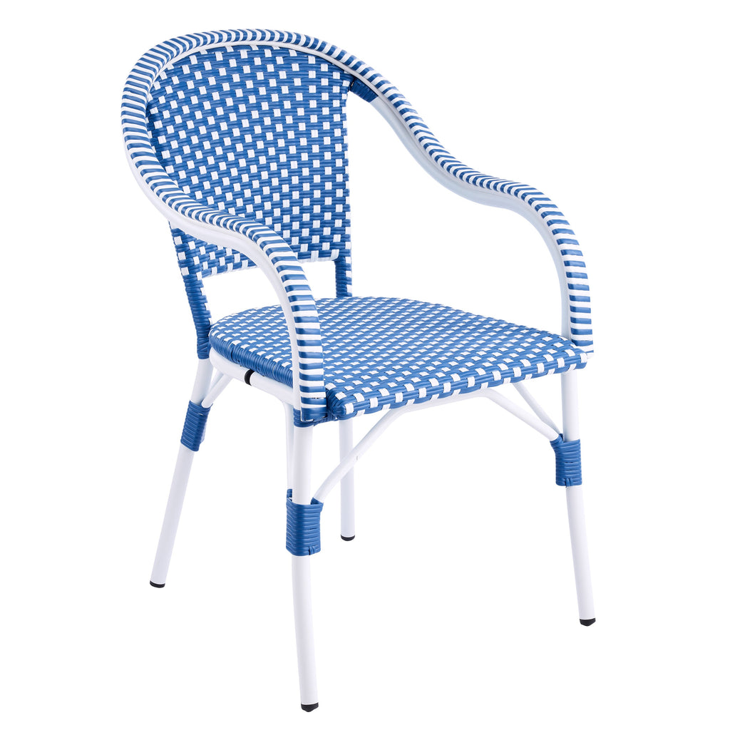 French Bistro Wicker Outdoor Dining Chair, Set of 2