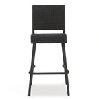 29" Outdoor Rattan Armless Barstools, Set of 2