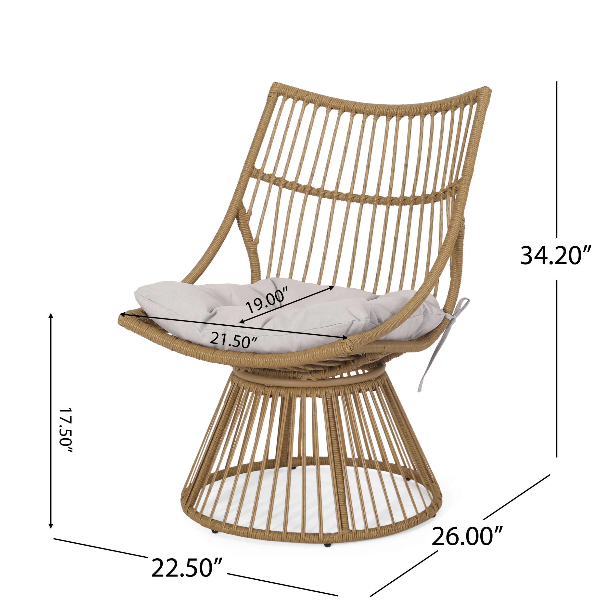 Enduring 2-Piece Rattan Patio Set with Club Chair and Side Table
