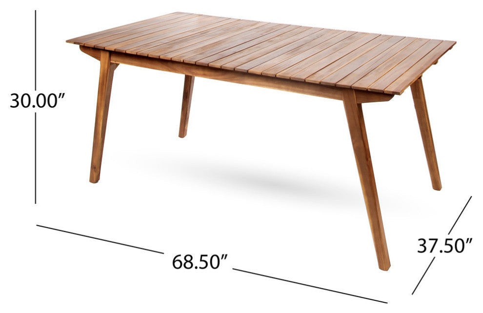 6-Seat Acacia Wood Outdoor Dining Set