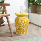 Cherry Blossom 17.75" Ceramic Garden Stool