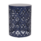 Spherical Outdoor Cylindrical End Table with Iron Cut Design