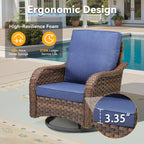 Marlowe Wicker 3 Piece Outdoor Furniture Set with Swivel Gliders
