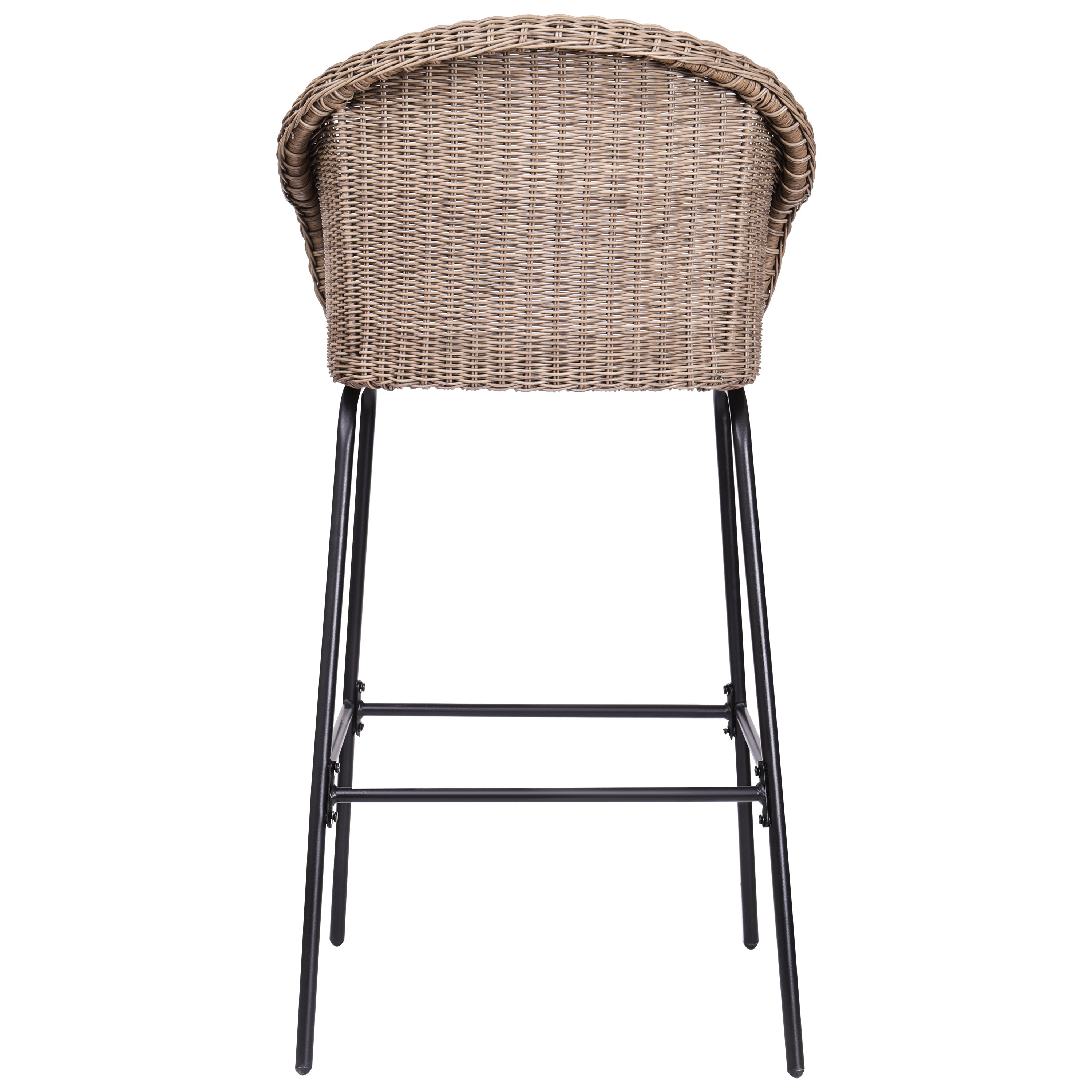 Ladd Outdoor Metal Wicker Barstool, Set of 2