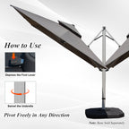 9'x 11' Rectangle Cantilever Umbrella with Center Pole, Base Not Included