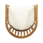 Venerable Outdoor Dining Chair with Slatted Back and Cushion Seat, Set of 2
