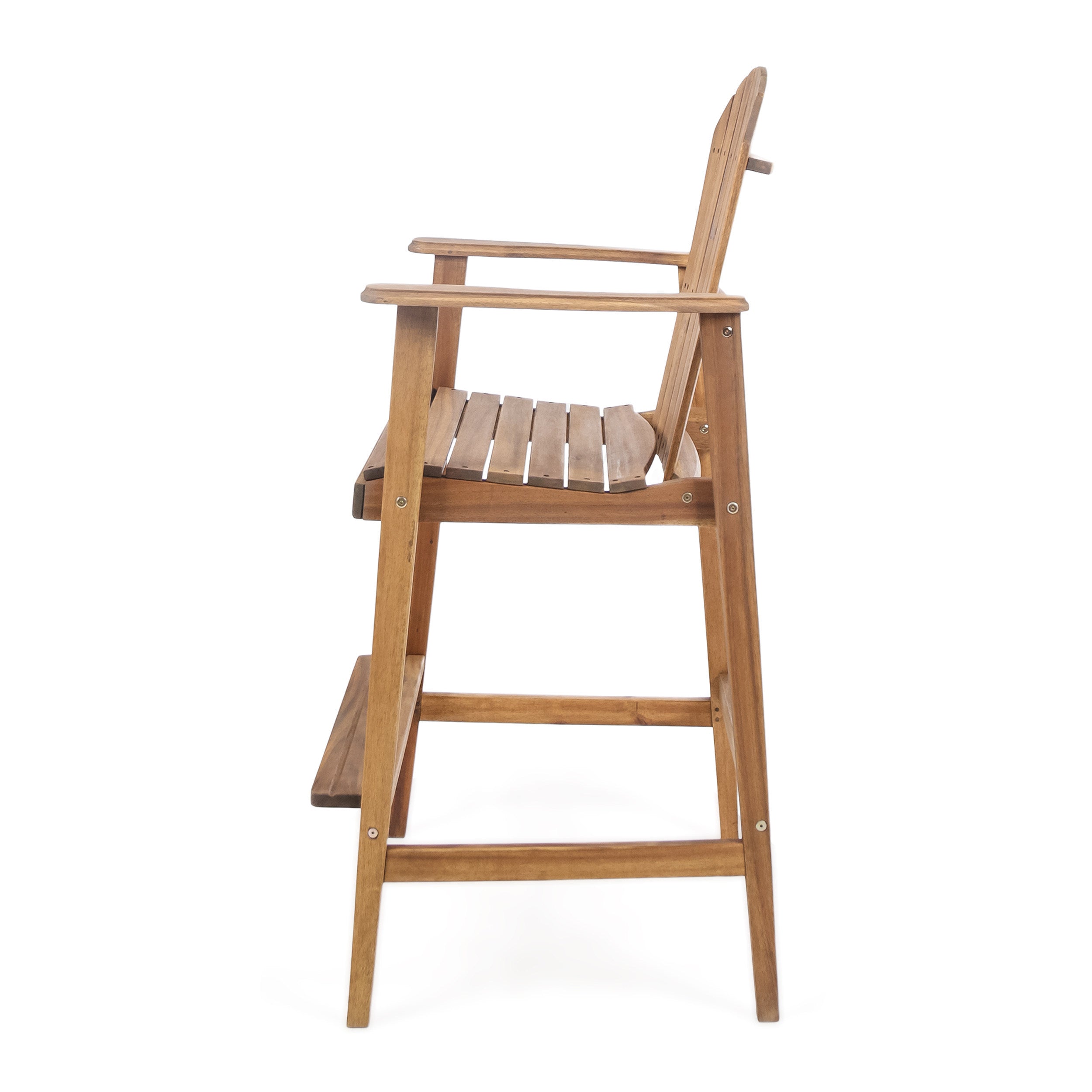 Outdoor Acacia Wood Adirondack Barstools, Set of 2