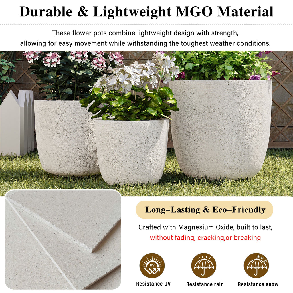 Lightweight Matte Textured Outdoor Planter