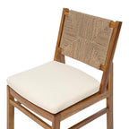 Monica Outdoor Wood and Wicker Woven 7 Piece Dining Set