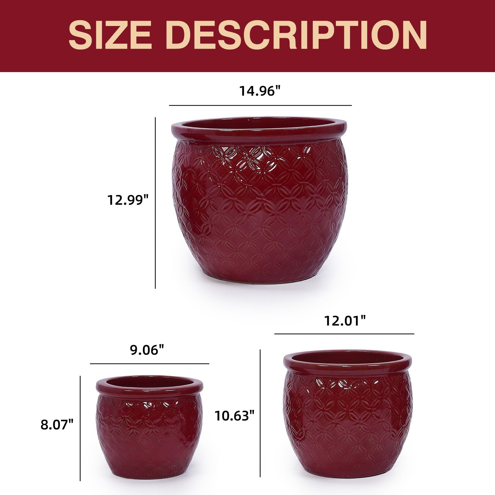 Sonora Handmade Ceramic Flower Pot, Set of 3