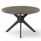 Stanford Outdoor Round Acacia Wood Dining Table with X Base