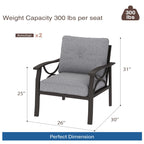 Marisol 5 Piece Metal Patio Furniture Set with 3 Seater Sofa