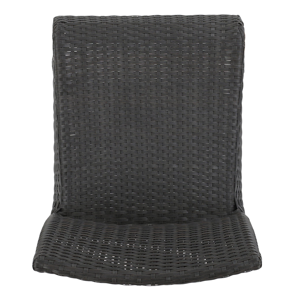 29" Outdoor Rattan Armless Barstools, Set of 2