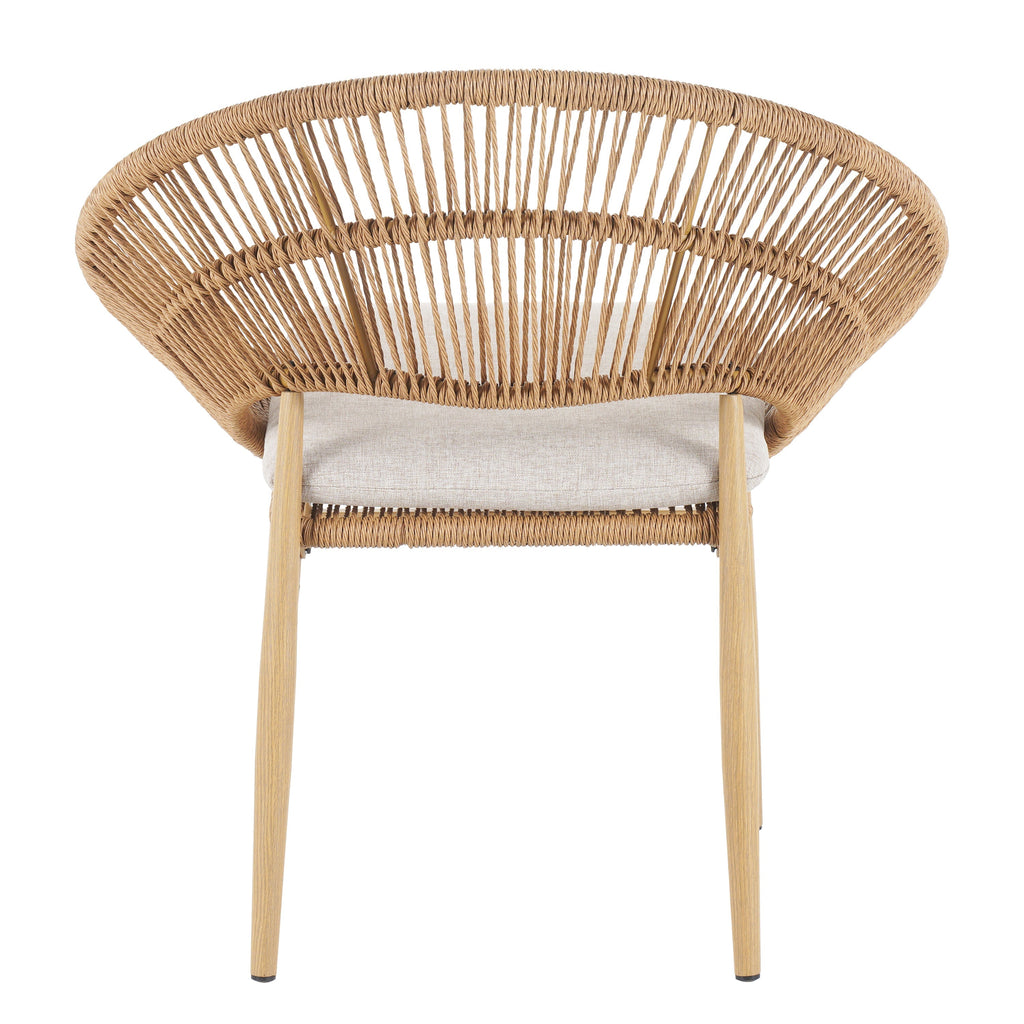 Cyril Outdoor Wicker Papasan Style Dining Chair, Set of 2