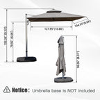 9'x 11' Rectangle Cantilever Umbrella with Center Pole, Base Not Included