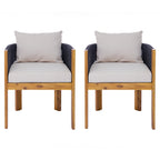 Matera Outdoor Wood & Rope Dining Chairs, Set of 2