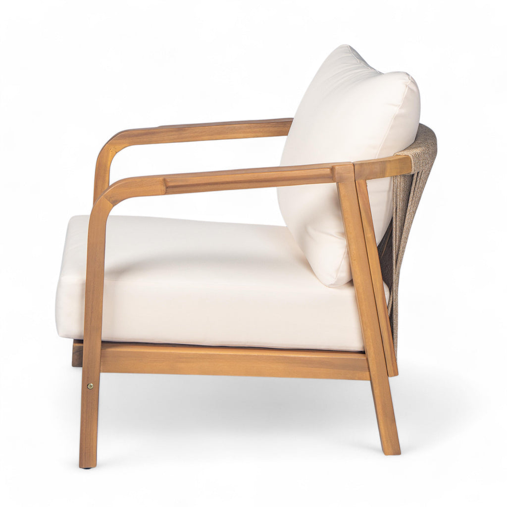 Calder Outdoor Lounge Chair with Woven Backrest