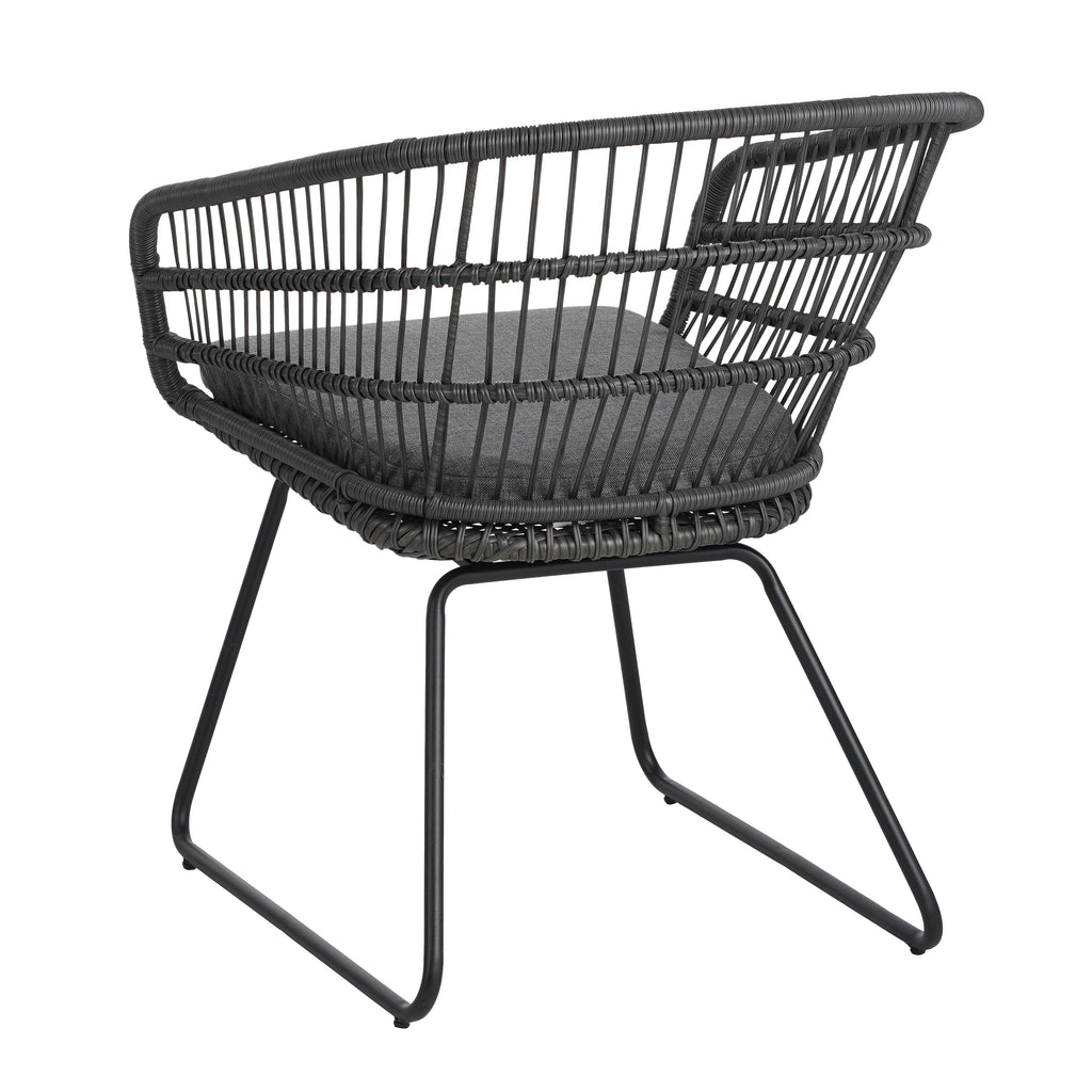 Outdoor Chair with Sled Legs and Curved Frame, Set of 2