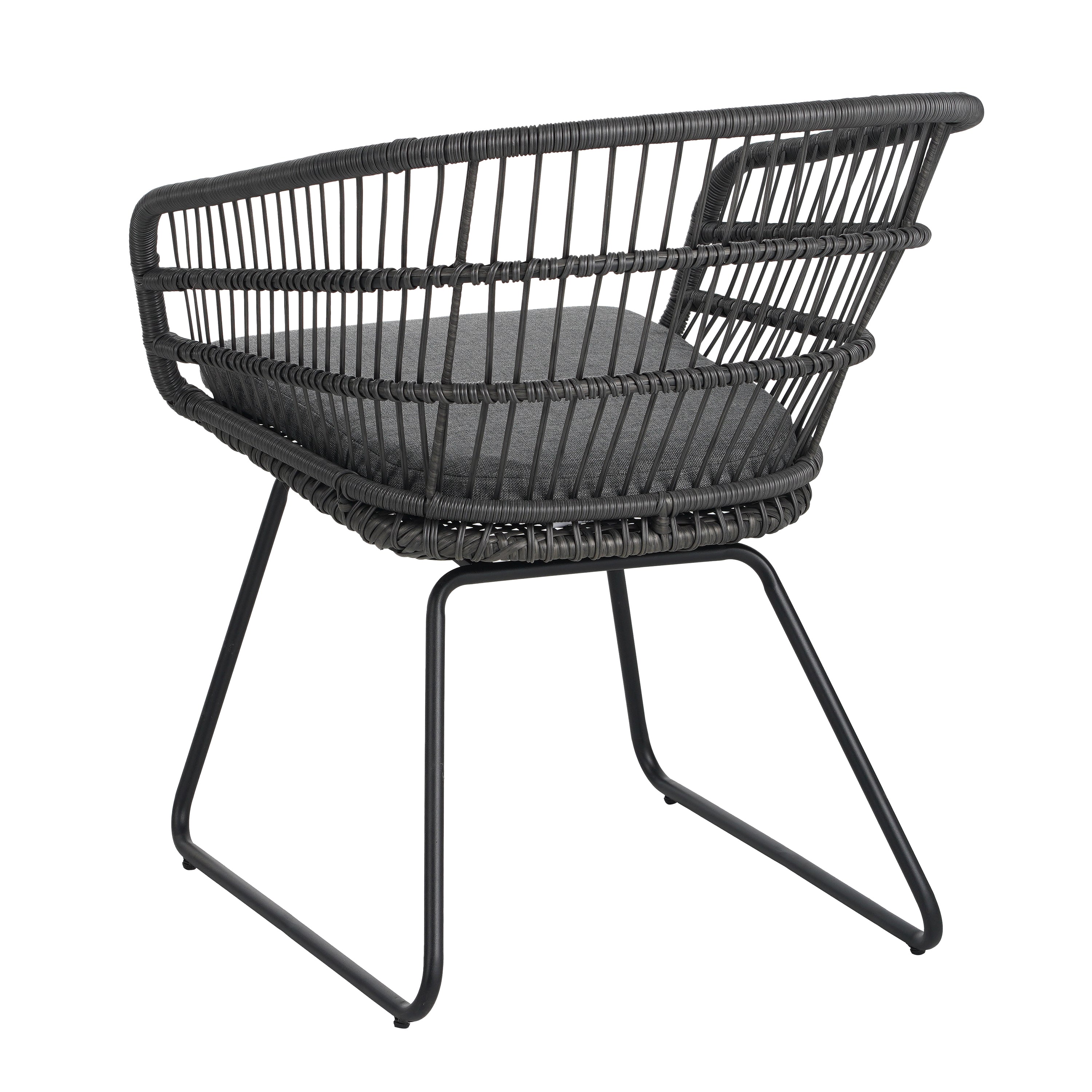 Outdoor Chair with Sled Legs and Curved Frame, Set of 2