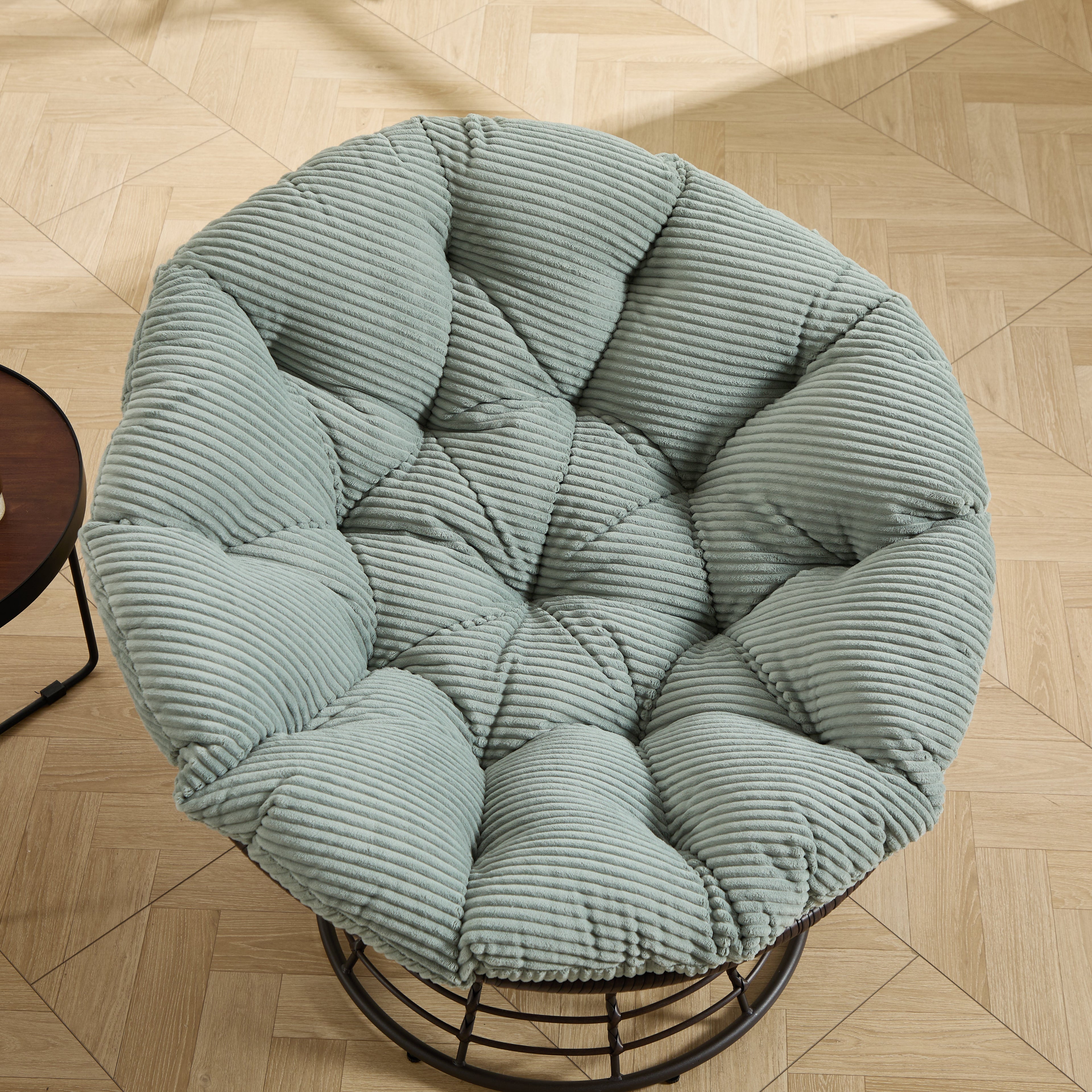 360° Swivel Indoor Outdoor Wicker Papasan Chair with Soft Thick Cushion