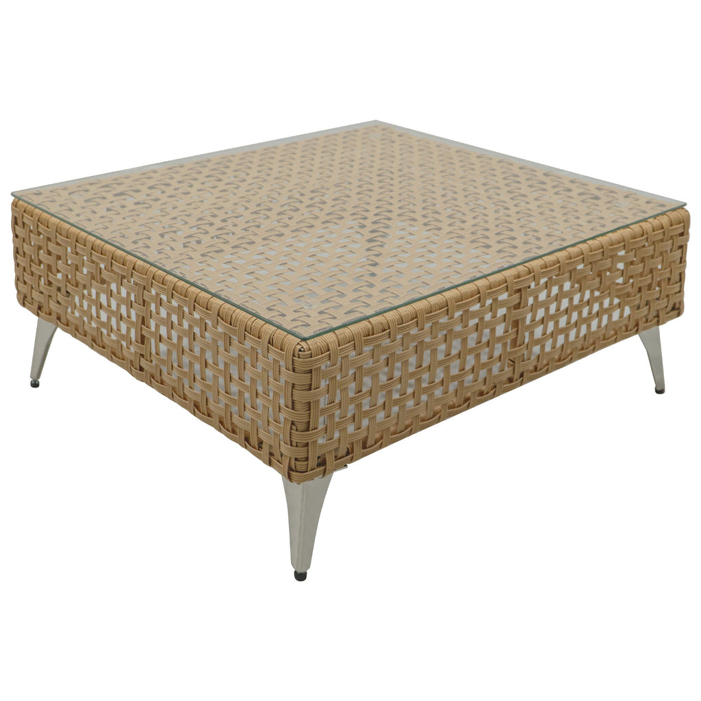 7-Piece Outdoor Wicker Sectional Sofa with Water Resistant Cushions and Coffee Table
