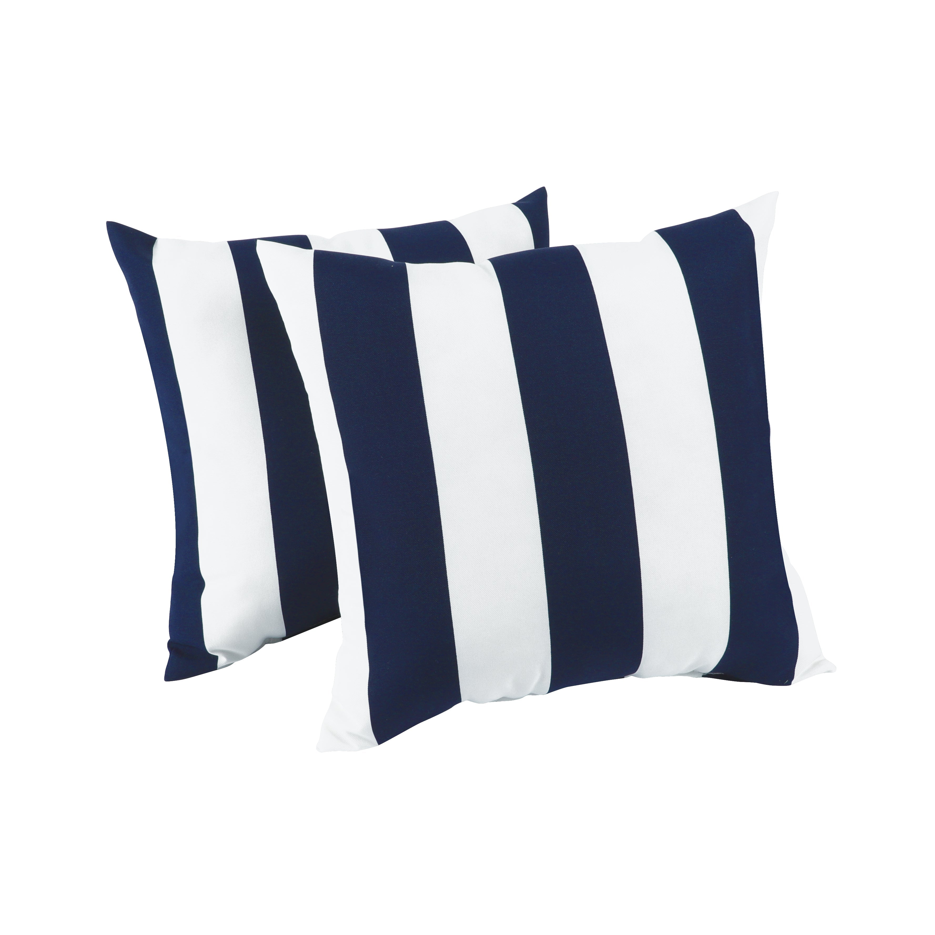 Navy & White Stripe Outdoor Square Pillows, Set of 2