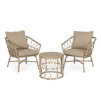 Zircon 3-Piece Patio Set with 2 Club Chairs and Round Table