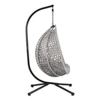 Hanging Swinging Egg Chair with Rattan Weaving, Base Included