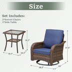 Marlowe Wicker 3 Piece Outdoor Furniture Set with Swivel Gliders
