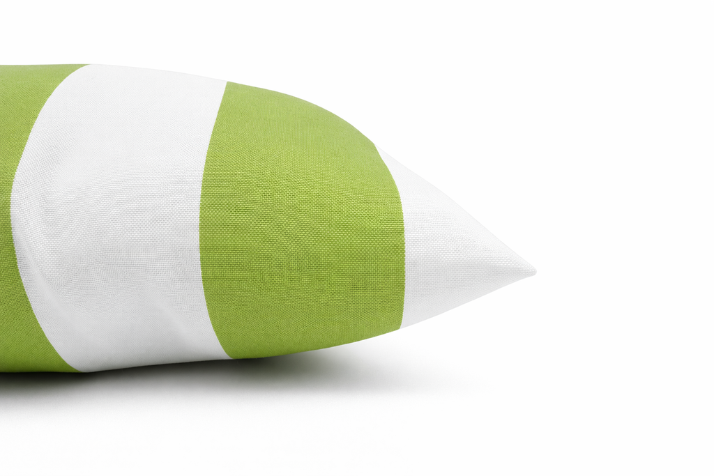 Lime & White Stripe Outdoor Square Pillows, Set of 2