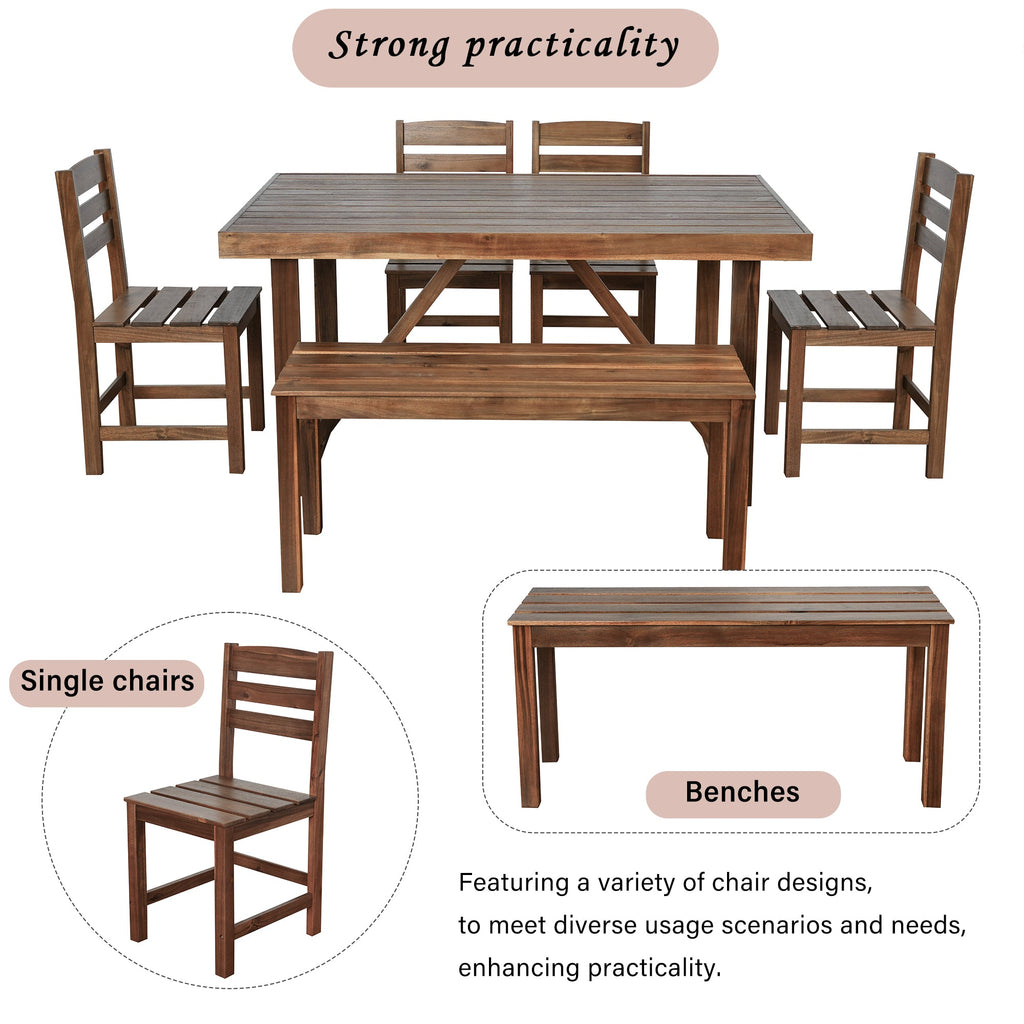 Acacia Wood Outdoor Dining Set