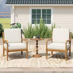 Islewood Acacia Wood Outdoor Patio Club Chair with Cushions