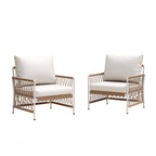 Caspian Outdoor Handwoven Rope Accent Chairs, Set of 2